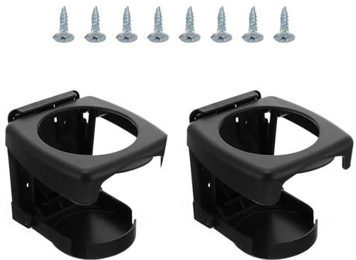 Abaodam 2 Portavasos Plegables para Coche Negro, Soporte para Vaso y Botella de Automóvil, Accesorio Práctico para Almacenamiento de Bebidas en Vehículo