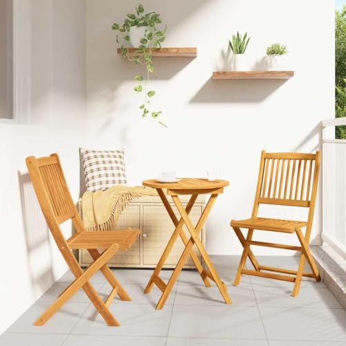 Genérico Juego Bistro de Jardín 3 pcs Marrón Madera de Acacia Sólida, Conjuntos de jardín Marrón,42000947