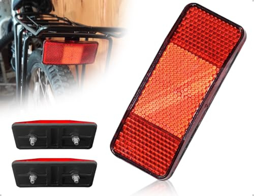 OHYANYAO 2 Réflecteurs De Vélo Réflecteurs De Signalisation Rouges,Réflecteurs pour Porte Bagages,Vis Incluses,pour Le Cyclisme en Extérieur Et De Nuit