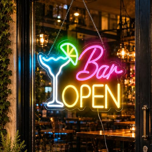 Bar Open Neon Schild, Neon Schild Bar, Bar Schild, Bars Open Leuchtreklame, für Bars, Clubs, kleine Restaurants, Café, Familienbar, Party, Geschäftsdekoration