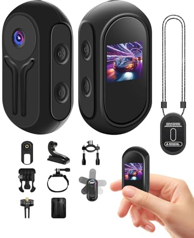 NinjaCam Action Cam 1080P, Body Cam con Schermo da 0,85 Pollici