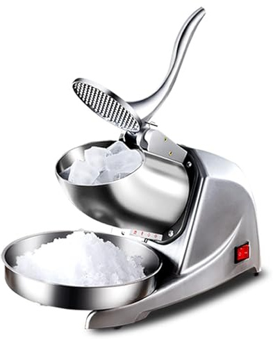 Tritaghiaccio elettrico, per ghiaccio rasato e cono di neve, lama in acciaio inox, spessore regolabile, schiaccia fino a 95 kg/ora