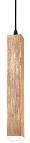 NZDY Aluminum Long Tube Pendant Lights Square Pipe Hanging Ceiling Lamp European Modern Wood Color Metal Led Suspension Lamp Decoration Living Room Study Light Drop Light,3000K,Height 30Cm