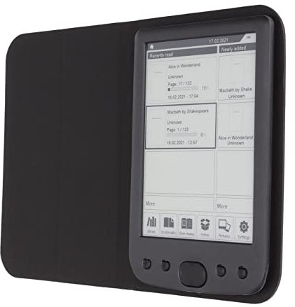 Ereader, 6In 800X600 Tableta de Lectura Pantalla de Tinta HD Lector de Libros Electrónicos 8Gb 512Mb Abs Lector de Libros Electrónicos con Estuche Protector Película para Lectura, Admite Expansión de