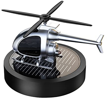 Kwak's Auto-Lufterfrischer, Solarflugzeug, rotierender Auto-Lufterfrischer, ätherisches Öl, Diffusor, Duft, Auto-Dekoration, Auto-Innenausstattung (Schwarz)