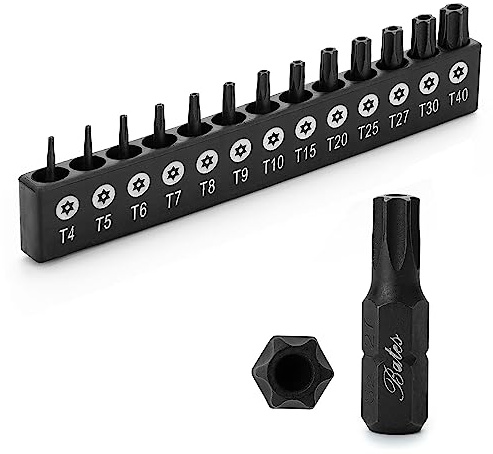Bates Torx-Bit-Set, manipulationssicher, 13-teilig, T4-T40 Torx-Sicherheits-Bit-Set