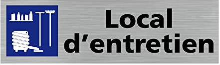 Signalétique.biz France - Plaque de porte LOCAL D'ENTRETIEN (Q0263) - 170 X 50 mm - Plaque aluminium brossé de 2mm