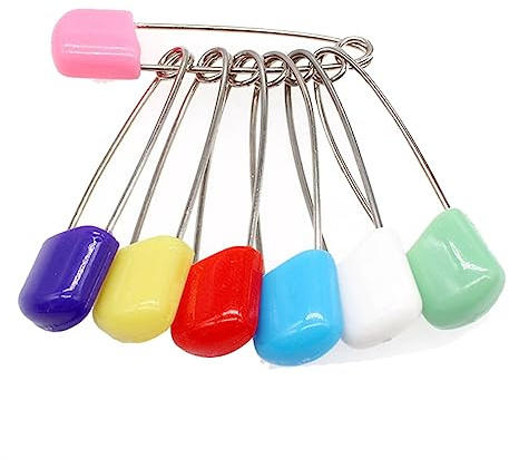 Yurosiay 30 imperdibles de seguridad para niños de 40 mm, multicolor, de acero inoxidable, con cierre de cierre, agujas para pañales, imperdibles, para coser ropa