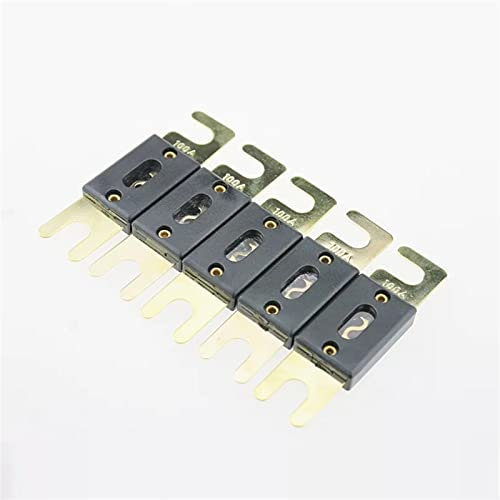 FUDGIO 5 Teile/los Golden oder Vernickelt 80A 100A 150A 200A 250A 300A Auto Audio Flachsicherung Sicherung (Color : Golden Plated, Size : 80AMP)