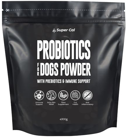 UKs Most Advanced Probiotics for Dogs Powder - 300g (60 Serves) | Pre and Probiotics for Dogs + Beta Glucans for Immune Support + Fibre Supplement | For Gut Health by Super Cal