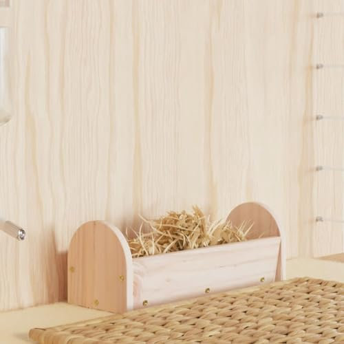 Festnight Heuraufe für Kaninchen,Heuspender aus Holz Kaninchen-Heuspender Heuraufe Meerschweinchen Heuspender 28x10x10 cm Massivholz Tanne