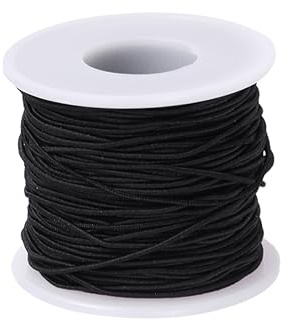 NUOBESTY Fil Élastique Noir pour Bracelet 50m Rouleau, Corde Résistante et Élastique en Plastique pour Perles, pour Bijoux et Travaux Manuels de Création
