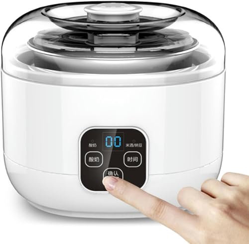 MOSOHINO Mini yogurtera de 1 litro, fermentador de ajo Negro de 15 W, fermentador de Masa Inteligente de 500-1000 ml, fermentador Natto 304 para Yogur, ajo Negro, Masa, Natto