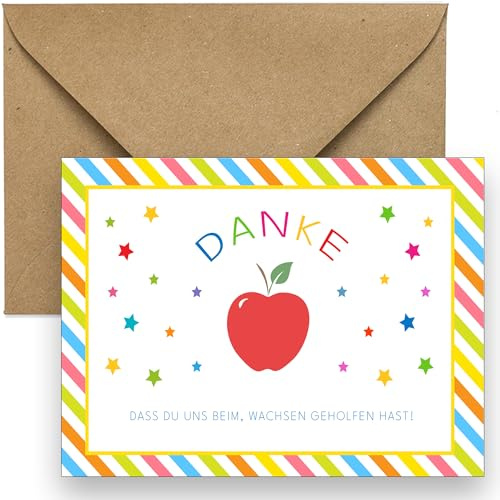 the lazy panda card company 5er Dankeskarten für Lehrer und Lehrerassistenten. Geeignet für Schule und Kita.