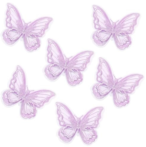 Haarklammer Schmetterling 6 Stück Spange Schmetterling Klein, Mini Haarspangen für Damen und Mädchen Party Dekoration (lila)