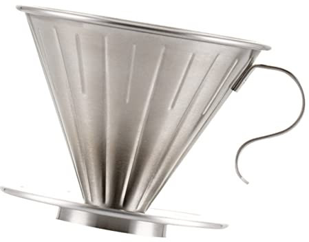 Hoement Cafè Dripper Acciaio Inossidabile Riutilizzabile Con Supporto Separato Per Tazze Filtraggio Veloce e Facile Per Caffè Fresco Senza Sprechi