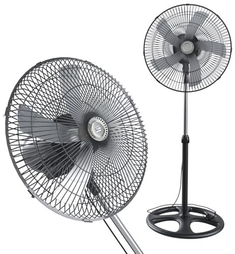 Ventilatore Per Pavimento A Piantana Potente Da 70W 3 Velocità 5 Pale In Acciaio Da 42 Cm Silenzioso Oscillante Altezza Regolabile Colore Nero Griglia Di Protezione