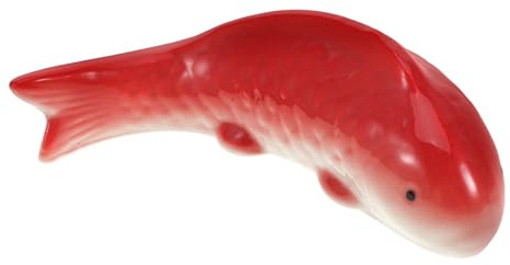 QianShi Ceramic Floating Fish Koi Fish Decor Goldfish Fake Fish Aquarium Figurine Realistic Artificial Fish Statue Pond Decor Fish Tank Decorations Fairy Garden Ornaments (Style 1, 5.31X3.93X1.97in)