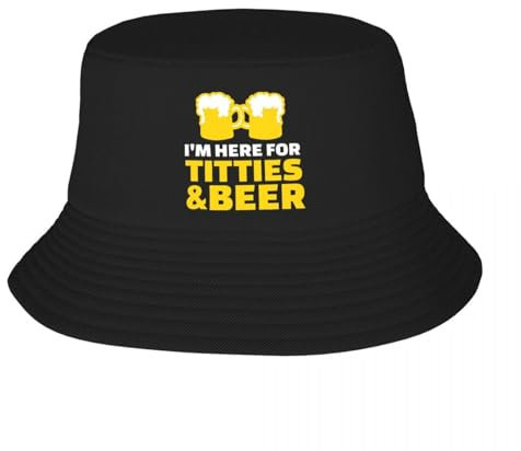 LYLQSSYS Lustige s Titten Und Bier Fischerhut Frauen Männer Outdoor Sonne Sommer Angelmütze Outdoor Geschenke