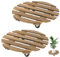 2 Pièces Scooter de Plante, Rouleau à Fleurs 30 cm Plantes à Rouleaux Ronds de 100 kg de Capacité de Charge, Scooter de Plante Extérieur, Revêtement de Pot de Fleurs avec des Rouleaux