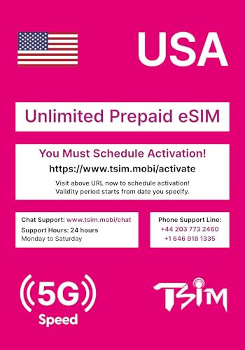 USA eSIM 7 dagar. T-Mobile-nätverk med obegränsad höghastighetsdata, lokala samtal och sms. Få eSIM samma dag via e-post och börja använda! Du behöver inte vänta på paketet!