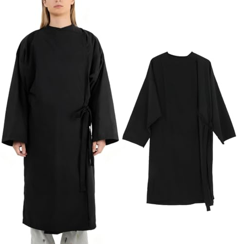 Healvian Hairdressing Gown with Sleeves Kimono Style Client Gown for Hair Cutting and Coloring Lightweight Protective Salon Smock for Home Use Easy Clean Fast Drying