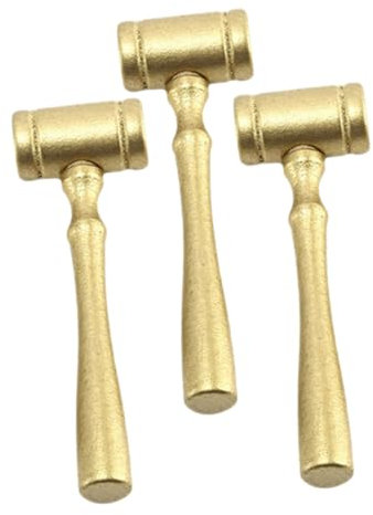 KONTONTY 3Pcs Mini Wooden Judge Gavels Lightweight Small Handheld Hammers for Kids Role Play Party Favors Courtroom Cosplay Accessories