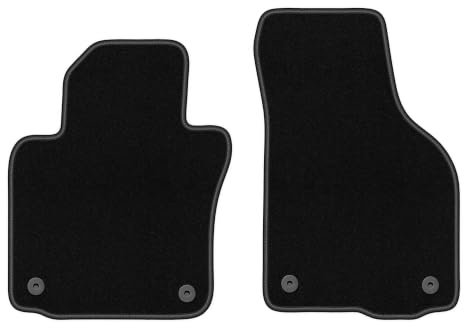 Velours-Fußmatten vorne passend für Volkswagen Golf VI 2009-2013, Schwarz | passend für Schrägheck/Variant/Kombi; dünner Velours-Teppich (Polypropylen), ca. 4 mm