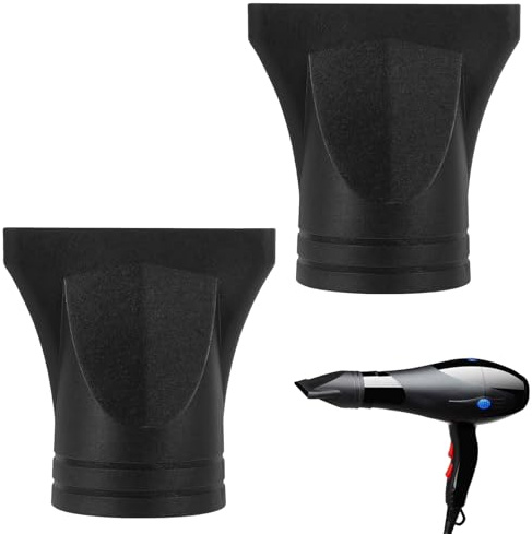 Set di 2 ugelli per capelli neri per asciugacapelli, tipo non generale, grande ugello di ricambio per diametro di 4,5 cm per asciugacapelli