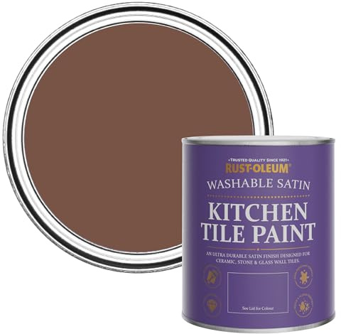 Rust-Oleum Water-Resistant Kitchen Tile Paint in Satin Finish - Faded Ember 750ml
