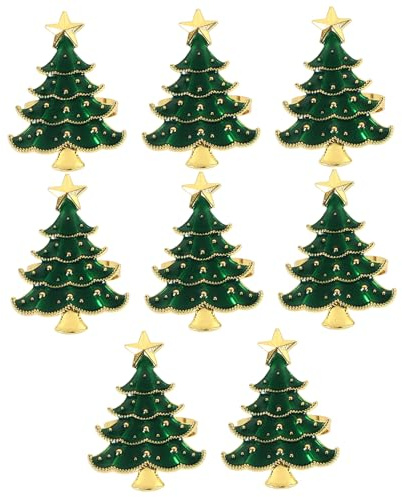 Anillos de servilletas de Navidad 8pcs Tallas de anillo de servilleta de metal de color 8 piezas decoraciones decorativas de mesa decorativas para la mesa para la cena de vacaciones en casa |.An