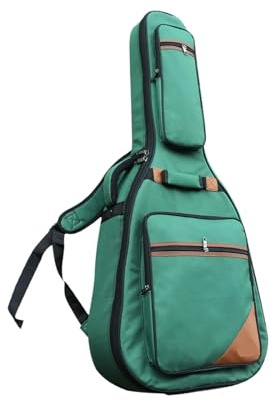 NDSJAIE Universell gitarrväska 42 tum akustisk gitarrväska, reptålig, Oxford-tyg, vattentät, ryggsäck, Grön, Taglia Unica, One Style