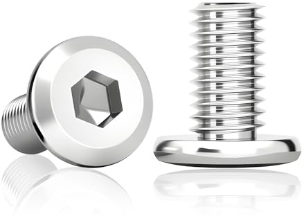 50 Stück M6x16 mm Flachkopfschrauben M6 Schrauben Edelstahl Innensechskant | M6x16 mm Edelstahl A2 V2A mit Innensechskant und Vollgewinde für Möbel, Geräte, Werkstatt und DIY