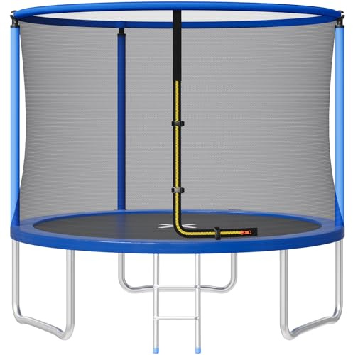 JUMMICO Trampolino da Giardino Trampolino per Bambini con Scaletta e Rete di Sicurezza Ø 183/220/290/360cm Tappeto Elasticoper Adulti e Bambini
