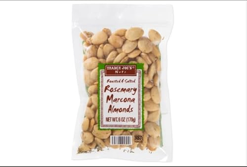 Trader Joe's Rosemary Marcona Almonds, Roasted & Salted in Sunflower Oil, Premium Spanish Almonds, Kosher, 6 oz Bag