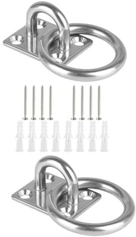 MOKKHNB Ganci da Soffitto in Acciaio Inox 2 Pezzi per Appendere Vele Ombreggianti, Ganci Pesanti Resistenti per Atmosfera Estiva Supporto Robusto e Facile Montaggio