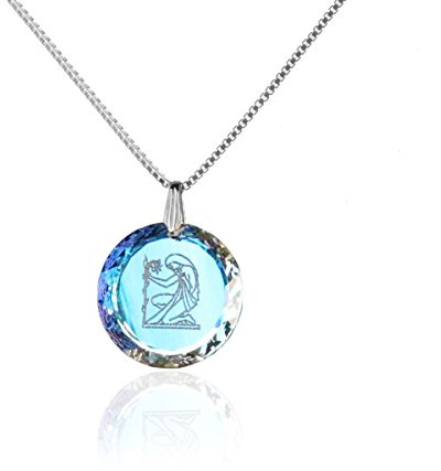 Kristallwerk Silberkette Halskette 925 Silber Sternzeichen Tierkreiszeichen hergestellt mit Swarovski®Kristall