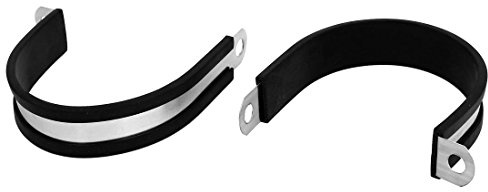 Sourcingmap 65mm Dia EPDM Rubber Lined P Clips Water Pipe Tube Hose Clamps Holder 2pcs