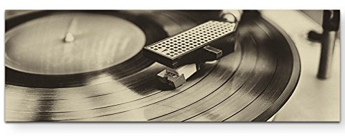 Vinylrekorder – Retro - Panoramabild auf Leinwand in 150x50cm