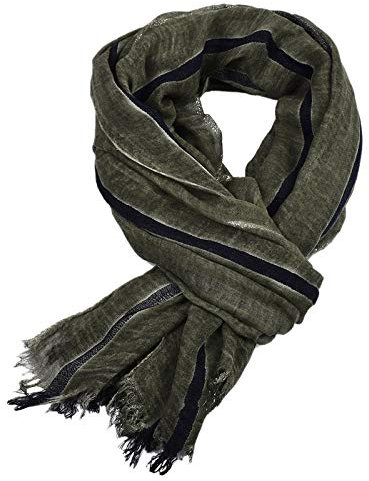 WSLCN Herren Schals Chic Weich Dünn Business Freizeit Herrenschal Fransen C Armee Grün 175cm