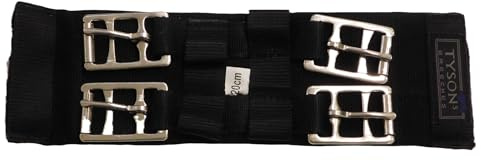 Tysons Breeches Sattelgurt Kurzgurt super Kurz 20 25 30 cm Minishetty Shetty Sattel Gurt Web Schwarz (25 cm)