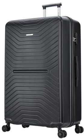 FLYMAX XL 32 Extra Large Suitcase 4 Wheel Lightweight Luggage Hard Shell Check in Hold Travel ABS 125 Litre Capacity Travel Case with 3 Digit Combination Lock + Telescopic Handle Black