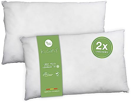 Kusana - Relleno de Cojines Pack 2/4, Fibra Hueca Siliconada de Alta Recuperación, Antialérgico, Tacto Suave (Iris), Indeformable, Adaptable a Todas Las Fundas (40x50 cm, 2)