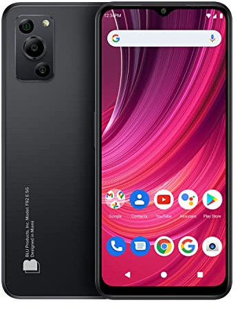 BLU F92e 5G | 2023 | 3-Day Battery | Unlocked | 6.5” HD+ Display | 128/4GB | 50MP Camera | US Version | Black