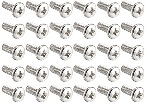 QUARKZMAN M4 Piatta Phillips Croce Testa Vite x 60pz 304 Inox Acciaio Fissaggi Bulloni per Precisione e Industriale Macchine, [10mm Lunghezza, Argento Tono]