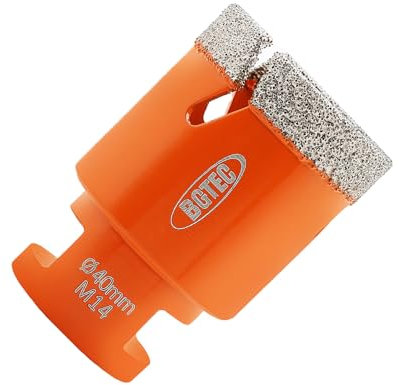 BGTEC Juego Brocas Diamante Seco- 40mm Corona Diamante para Porcelanico Baldosa Cerámica Mármol Granito Cuarzo para M23 Rosca Amoladora Angular