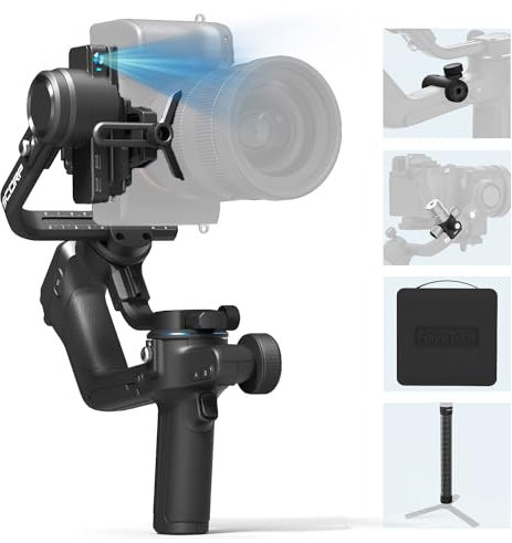 Feiyu SCORP 2 Kit[Offiziell] DSLR Kamera Stabilisator Gimbal für Canon/Sony/Panasonic/Nikon/Fujifilm, 2.5 kg Zuladung, Touchscreen, 13 Stunden Akkulaufzeit