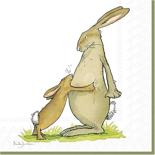 Servietten Ostern Motiven-Servietten Oster-Hasen in weiß & grün Oster-Fest Oster-Deko Ostern Tisch-Deko Servietten Frühlings-Dekoration 20 Servietten