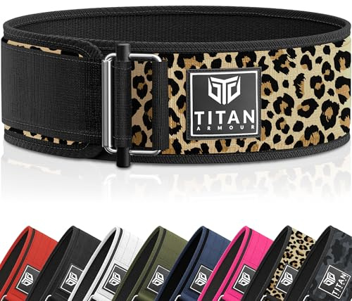 Titan Armour Hochwertiger selbstsichernder Gewichthebergürtel, Fitnessgürtel: Crossfit, Powerlifting, Kreuzheben, olympisches Heben, Kniebeugen, funktionaler Gewichthebergürtel, Herren und Damen