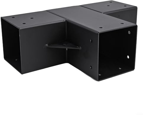 Oniissy 4x4inch Pergola Hardware Kit 3Way Right Angle Corner Bracket with Base, Pergola Bracket Kit 3-Way Corner Connector, for Standard Wooden Post(2pcs)